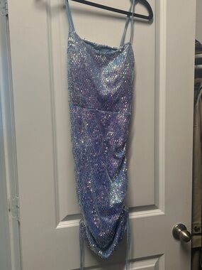 Xtraordinary Iridescent Blue Sequin Dress